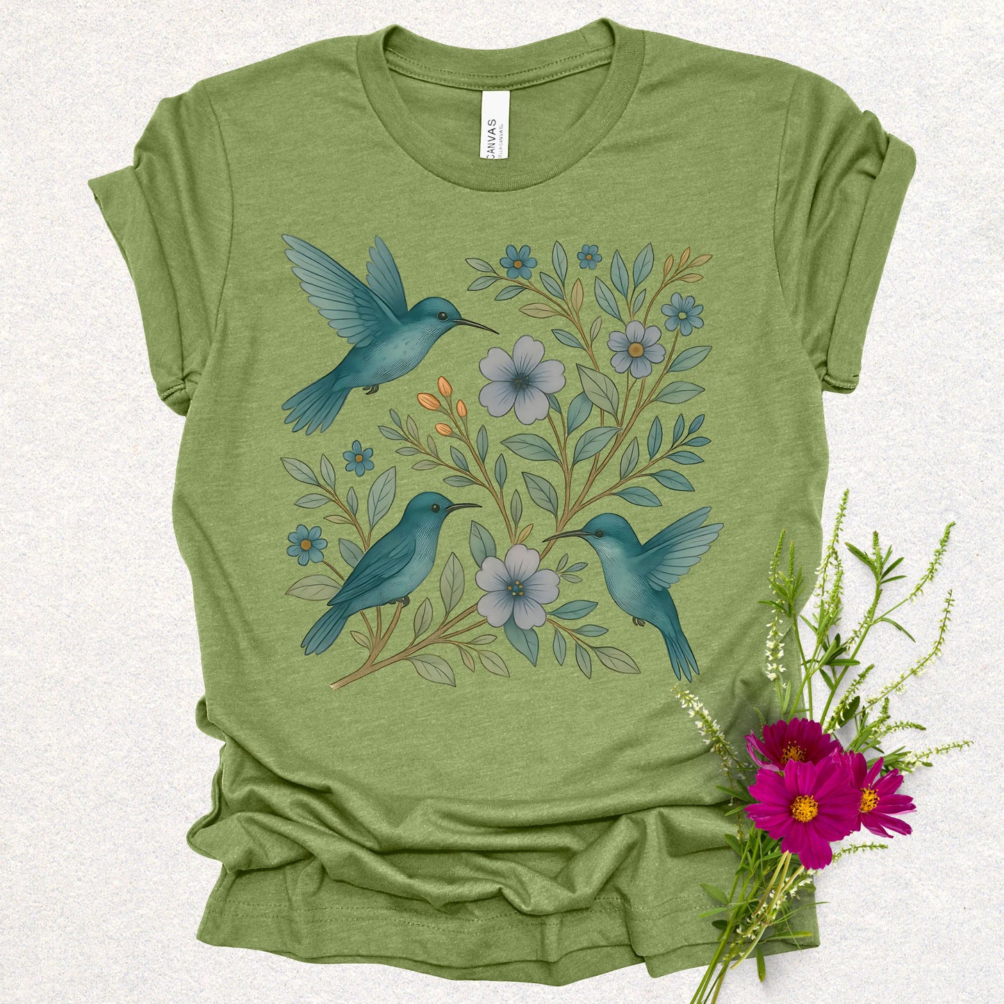 Floral Hummingbirds Tee