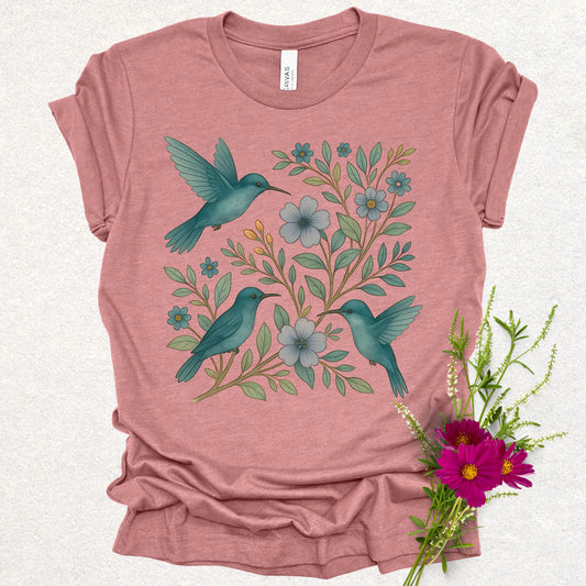 Floral Hummingbirds Tee