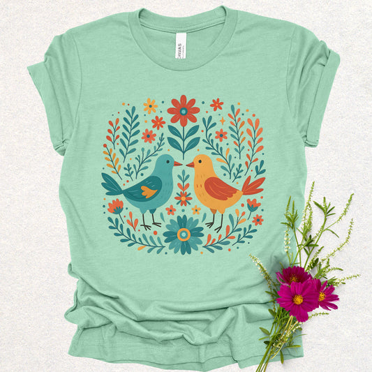 Blossom Birds Cottagecore Floral Tee