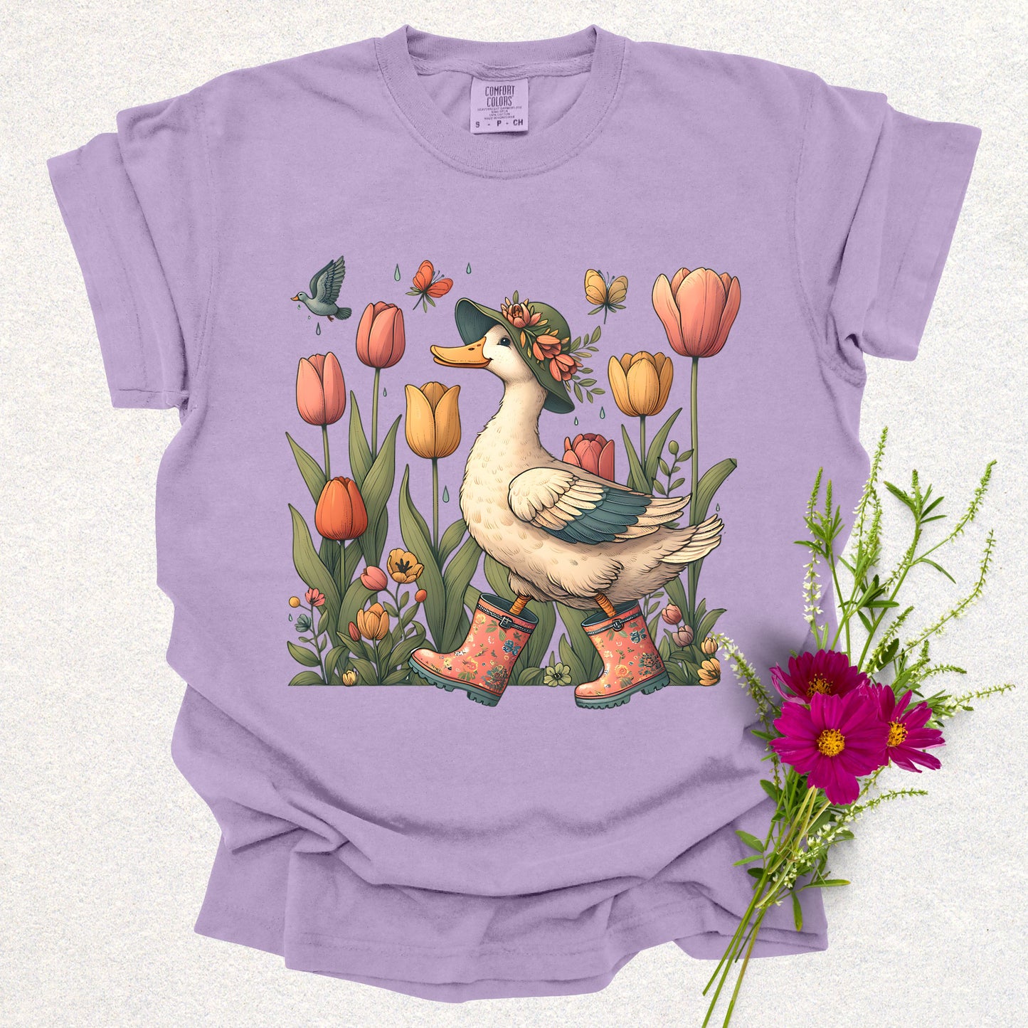 Whimsical Garden Duck Tee