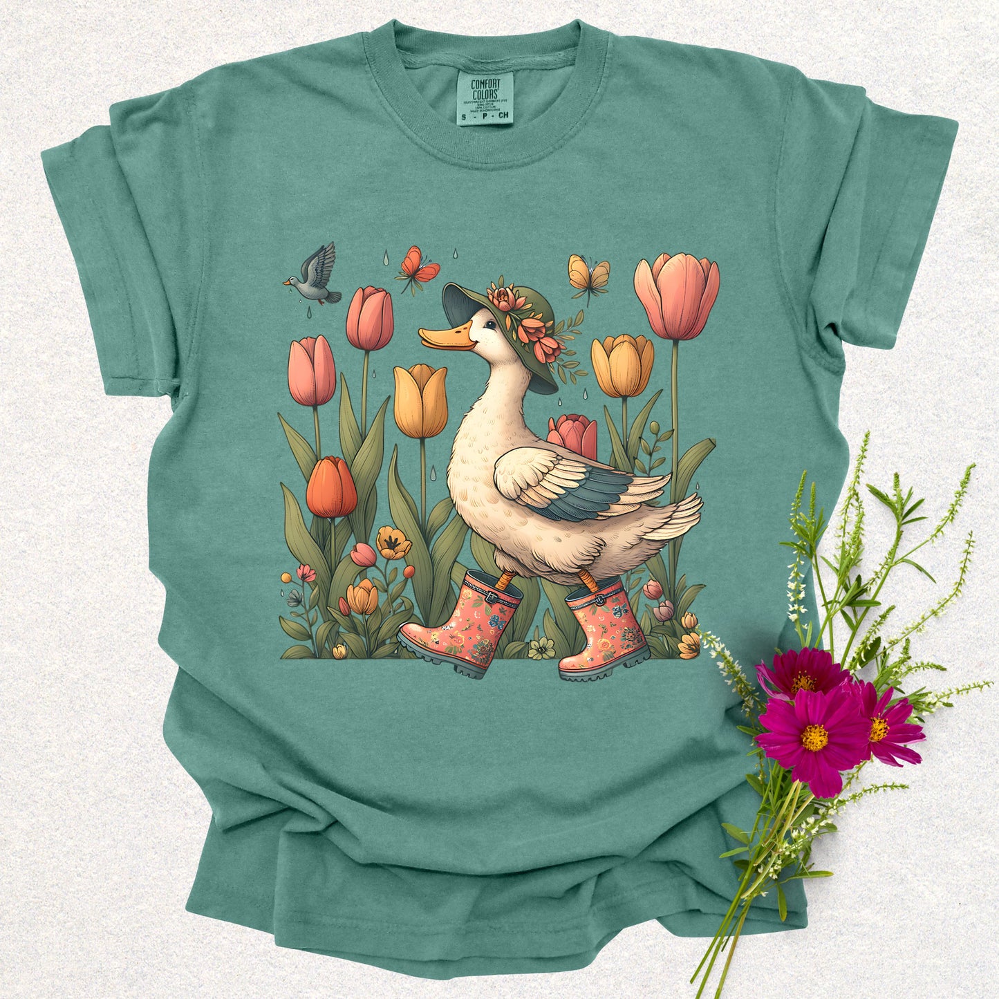 Whimsical Garden Duck Tee