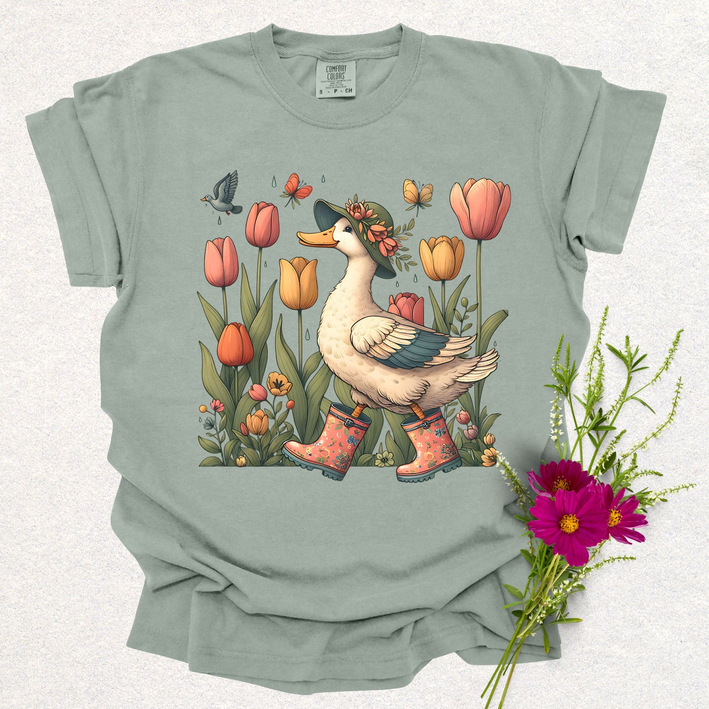 Whimsical Garden Duck Tee