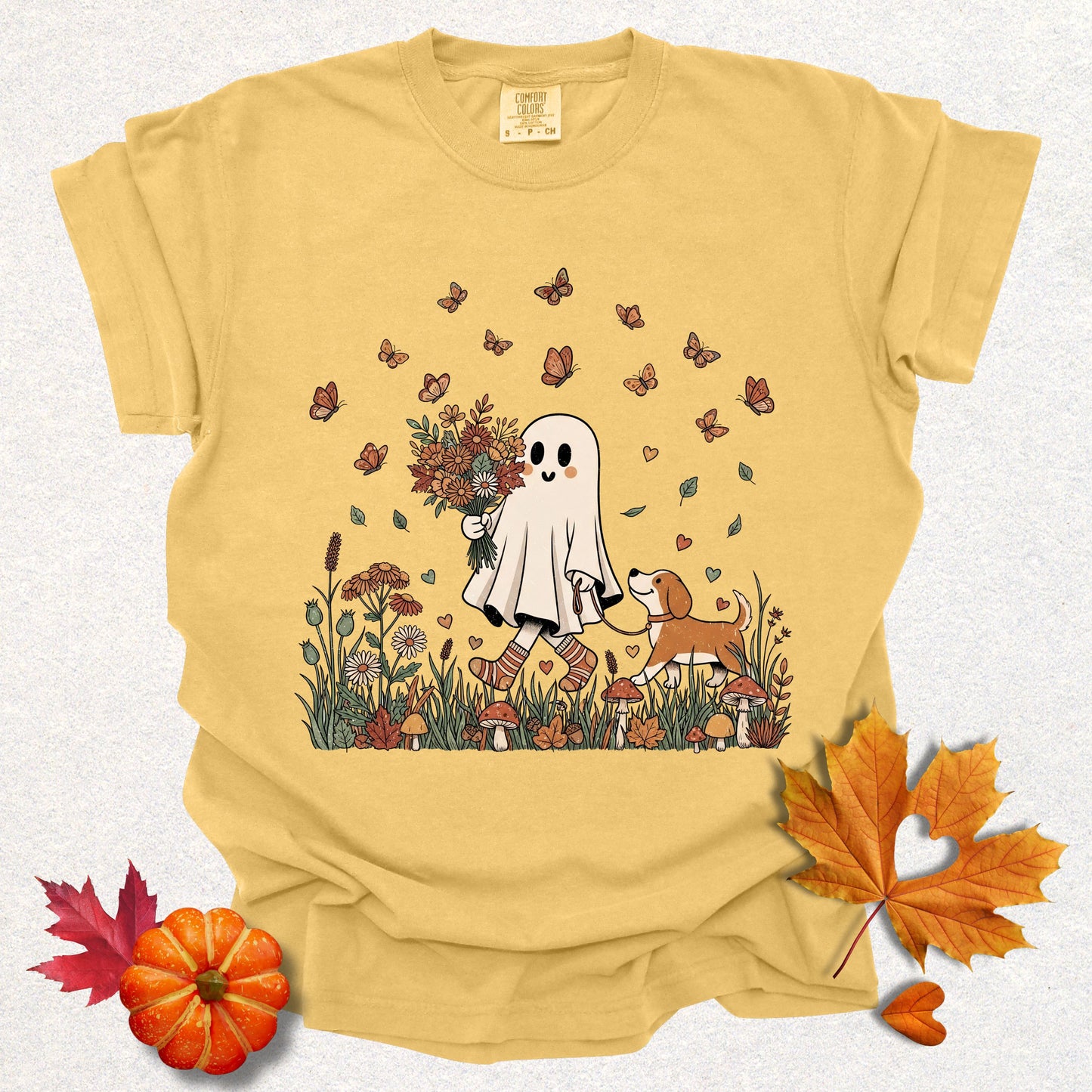 Whimsical Ghost Dog Mama Tee