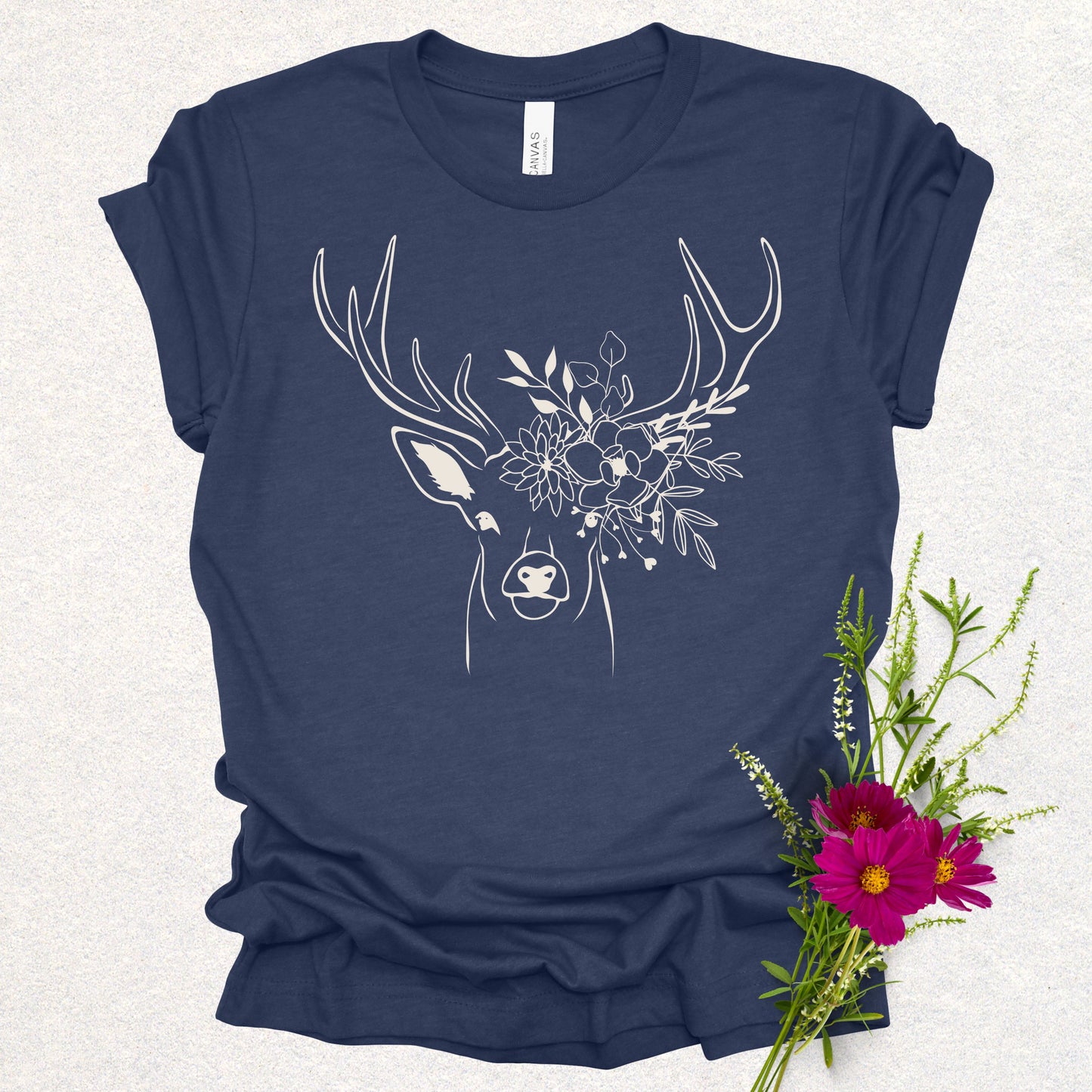 Floral Deer Antlers Tee