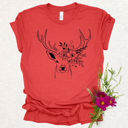 Floral Deer Antlers Tee