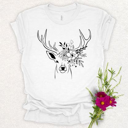 Floral Deer Antlers Tee