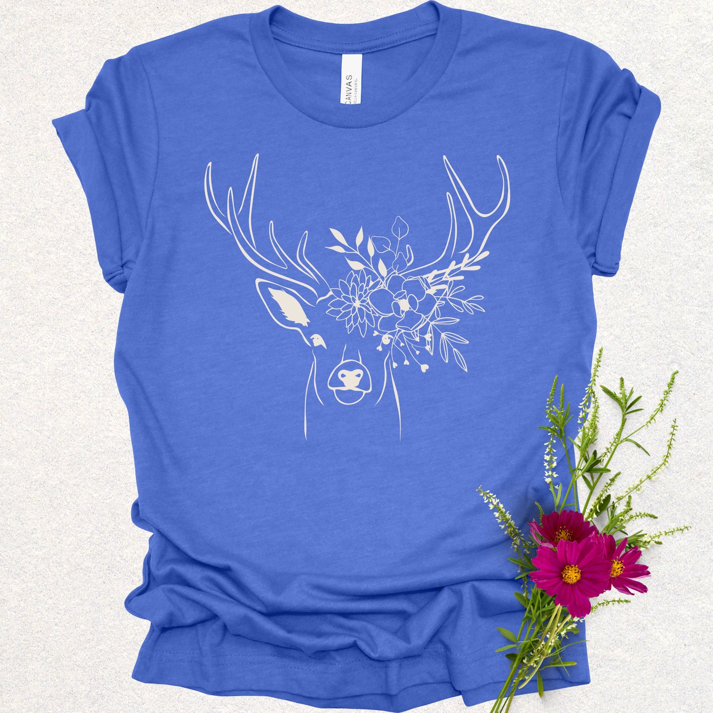 Floral Deer Antlers Tee