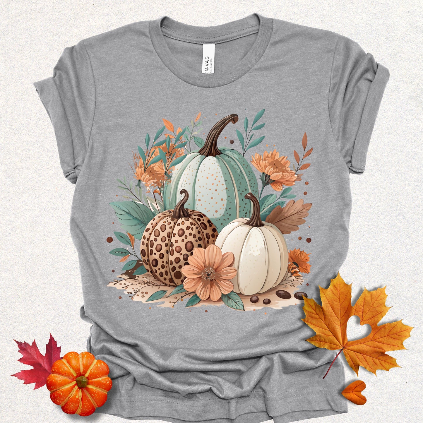 Fall Pumpkin Floral Tee