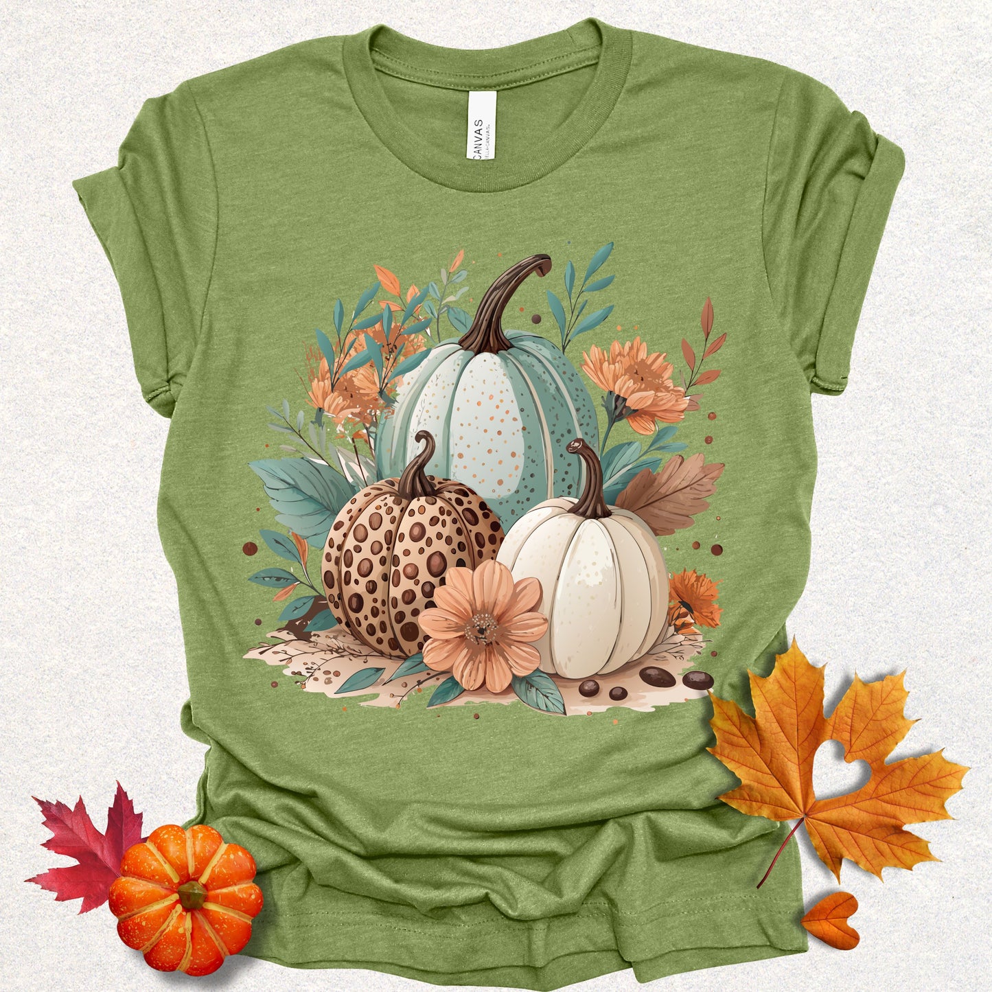 Fall Pumpkin Floral Tee