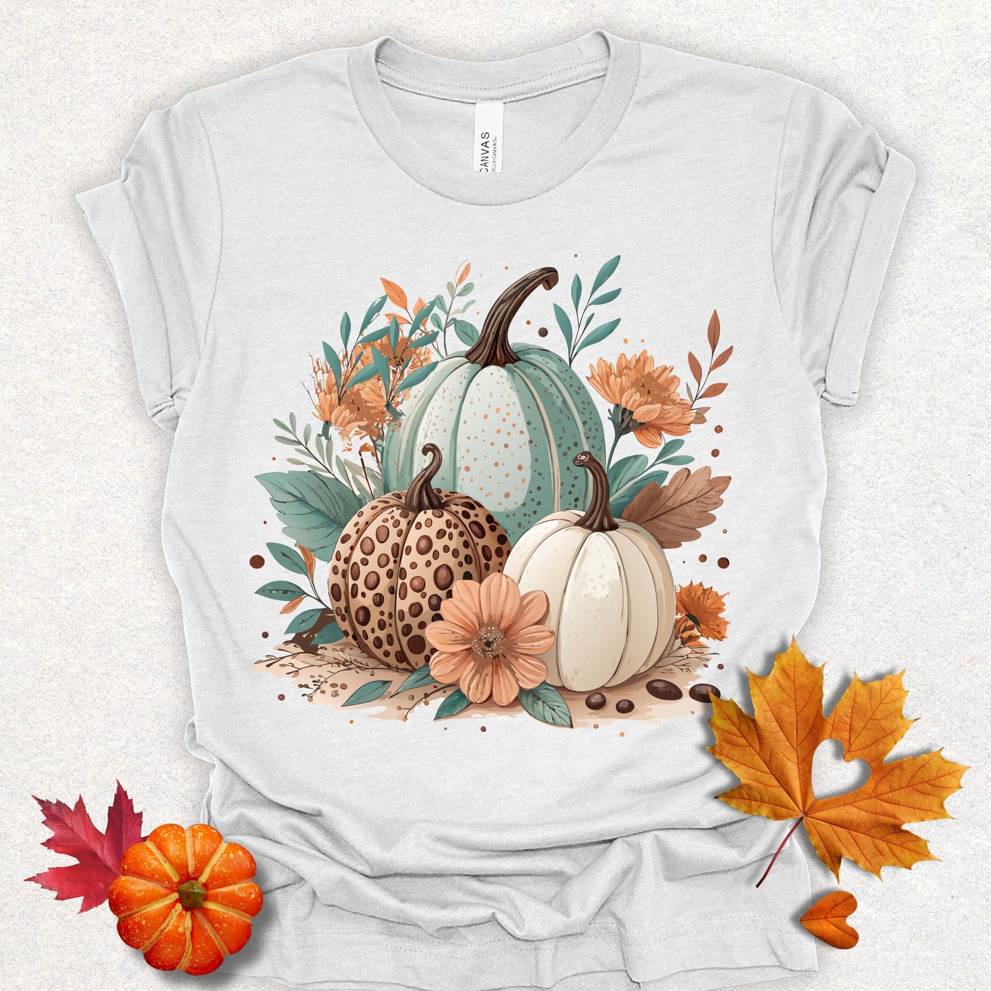 Fall Pumpkin Floral Tee