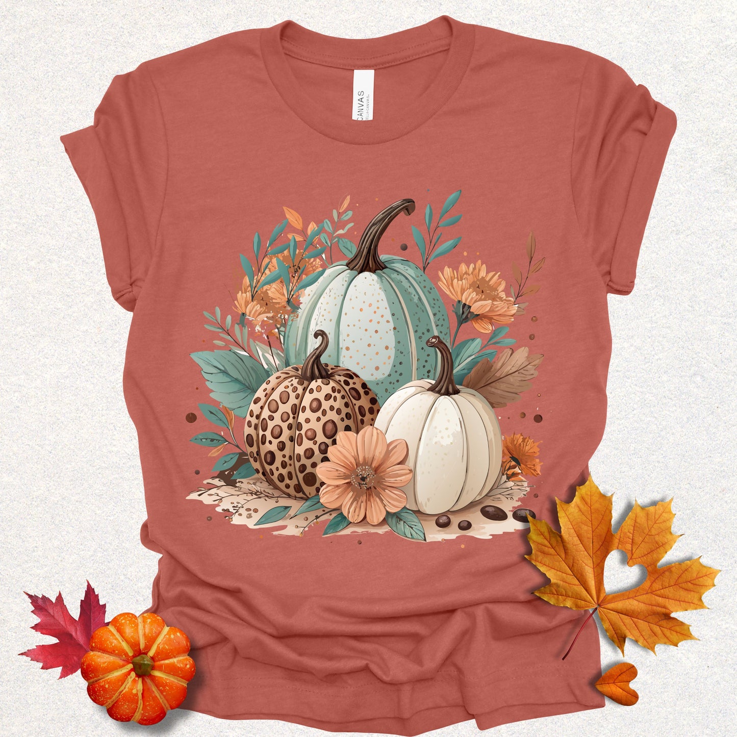 Fall Pumpkin Floral Tee