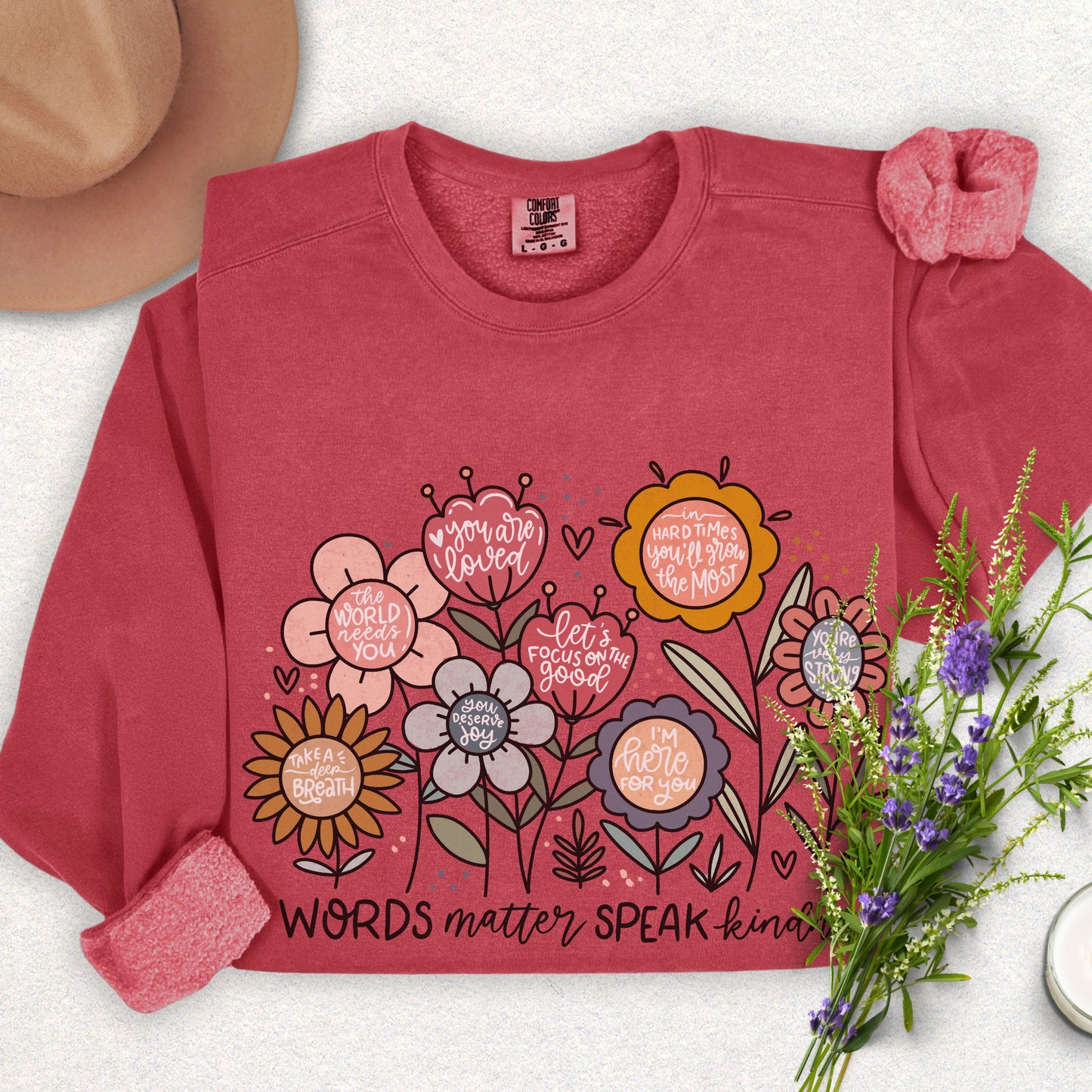 Floral Kindness Lightweight Sweatshirt