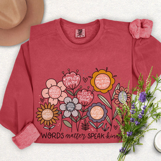 Floral Kindness Lightweight Sweatshirt