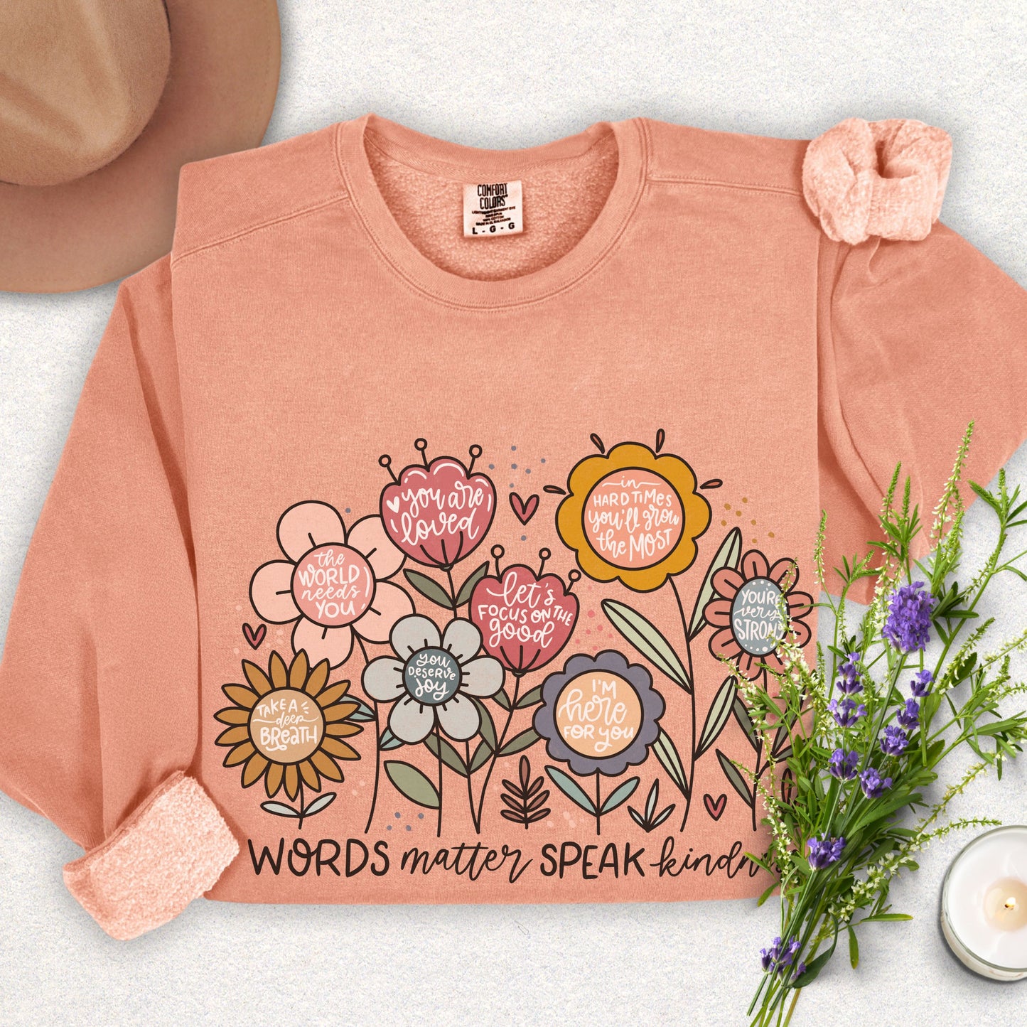 Floral Kindness Lightweight Sweatshirt