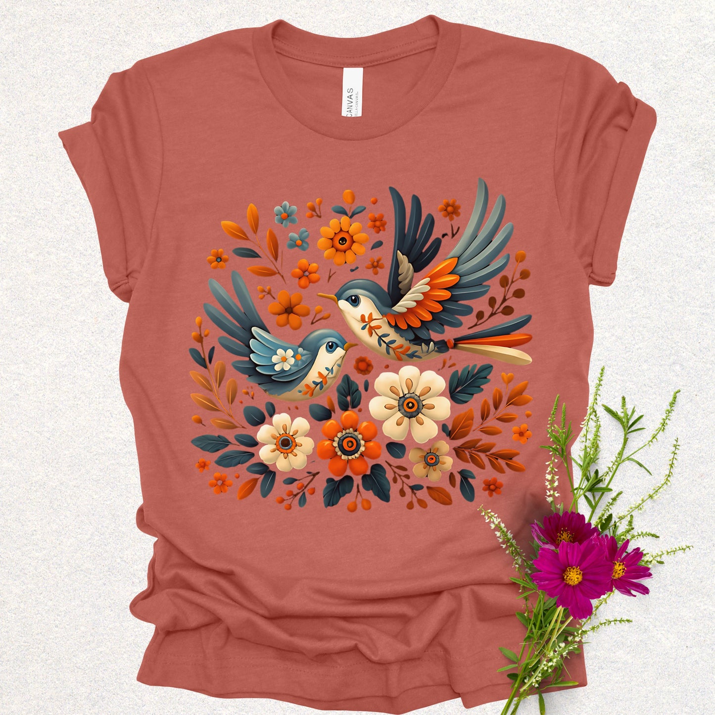 Songbirds in Bloom Cottagecore Tee