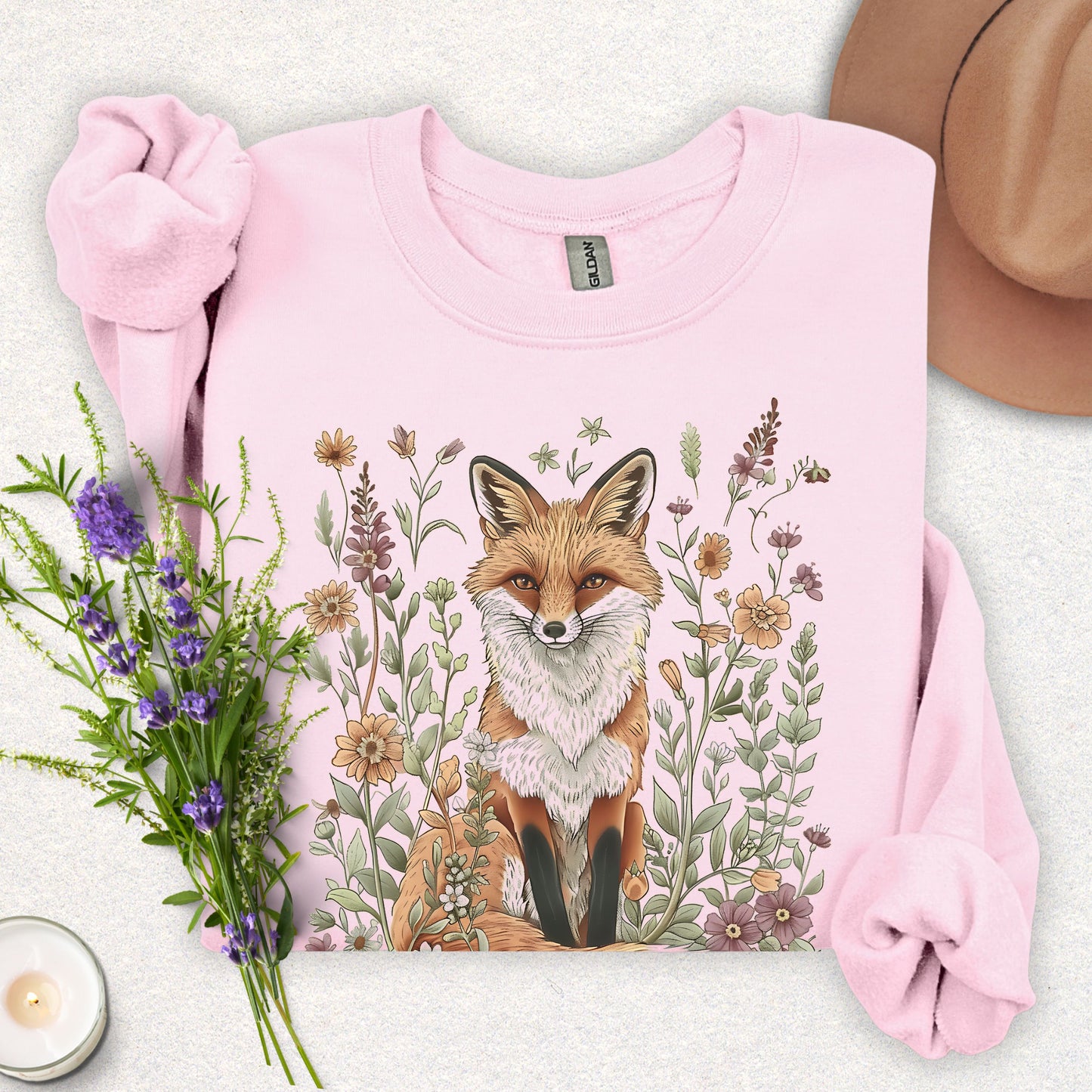 Floral Fox Crewneck Sweatshirt