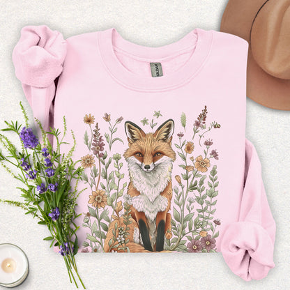 Floral Fox Crewneck Sweatshirt