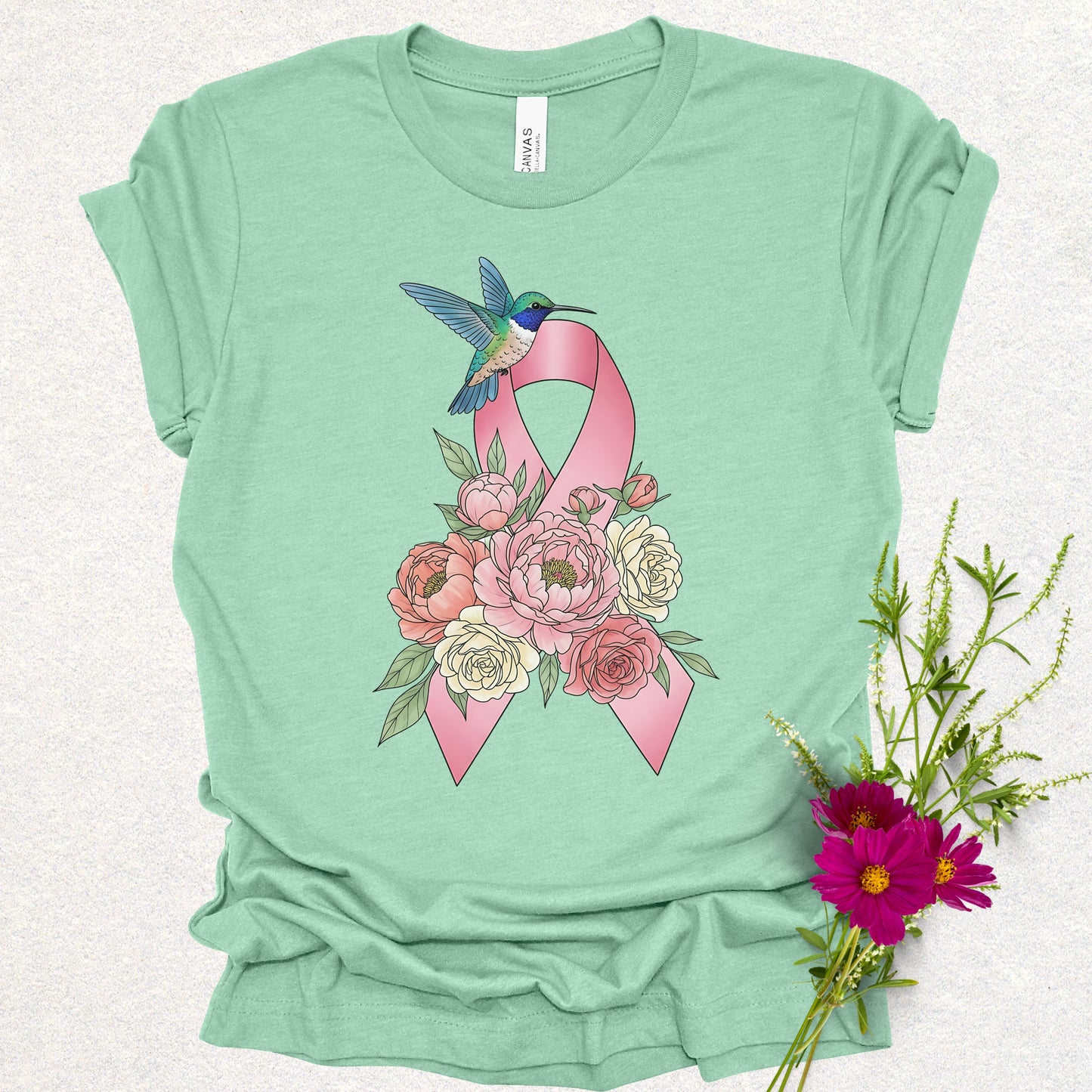 Hummingbird of Hope - Breast Cancer Awareness Tee