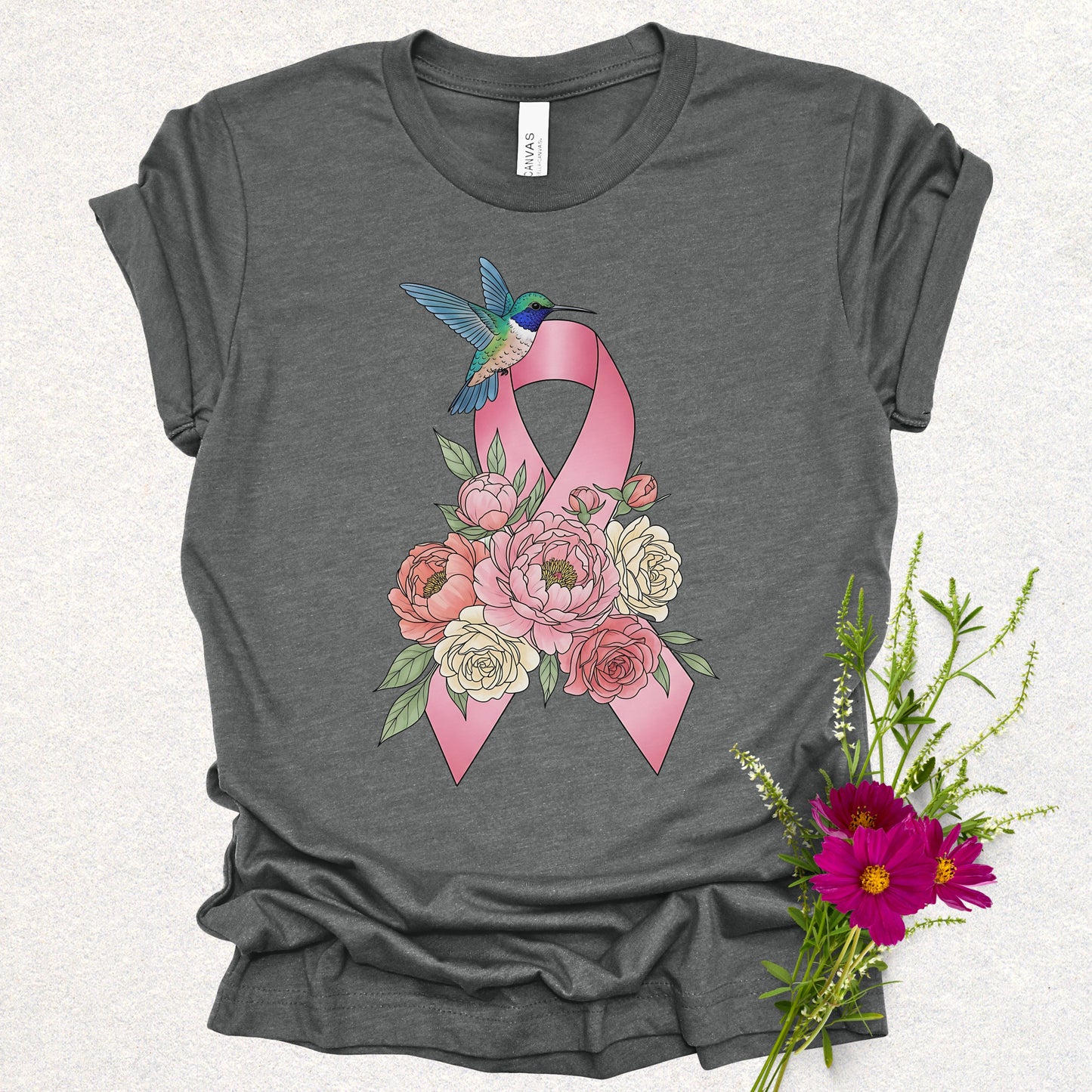Hummingbird of Hope - Breast Cancer Awareness Tee