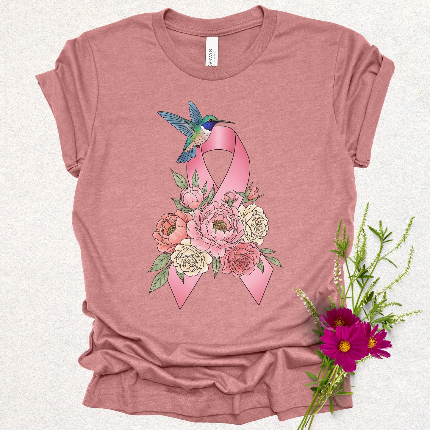 Hummingbird of Hope - Breast Cancer Awareness Tee