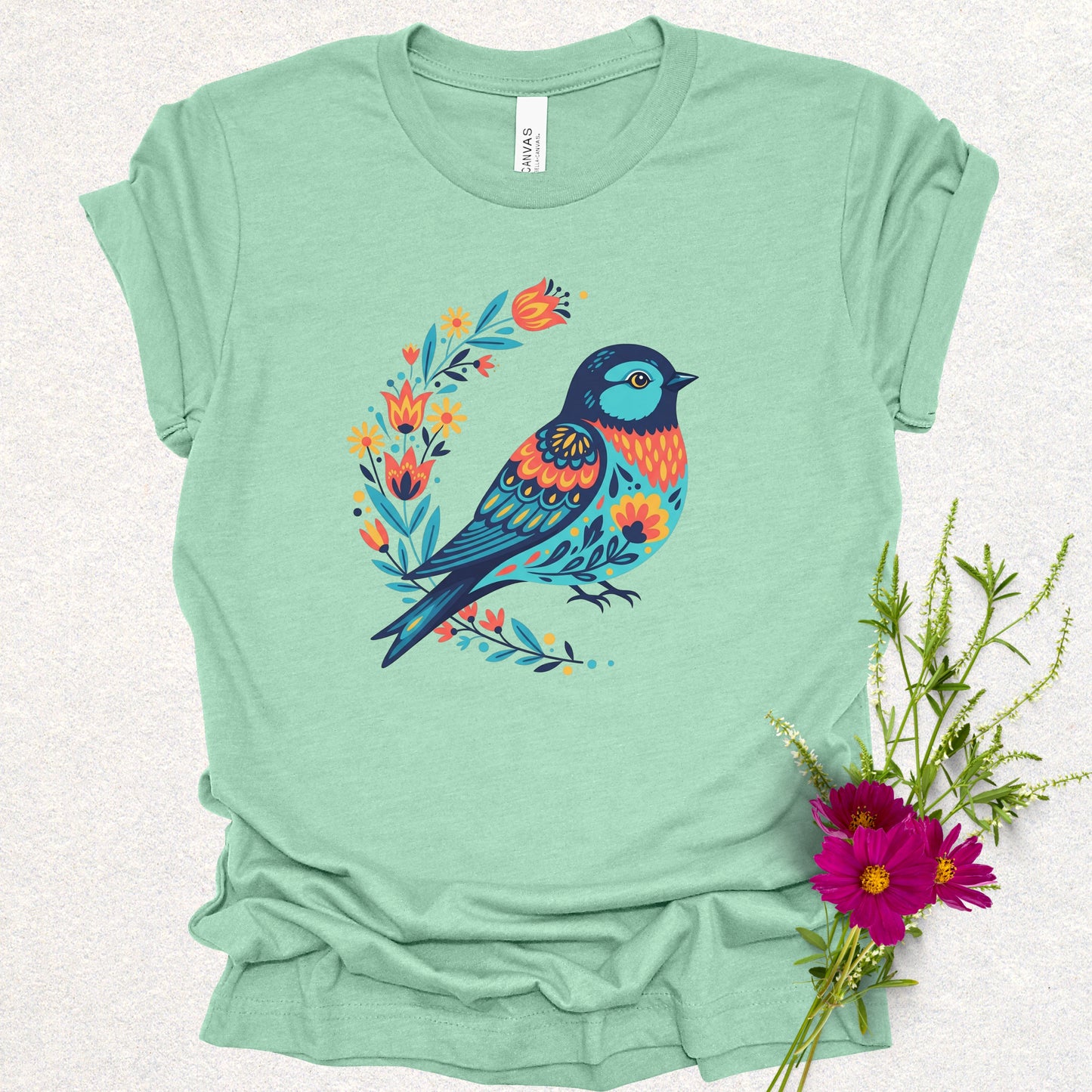Floral Chickadee T-Shirt