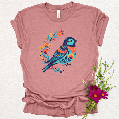 Floral Chickadee T-Shirt