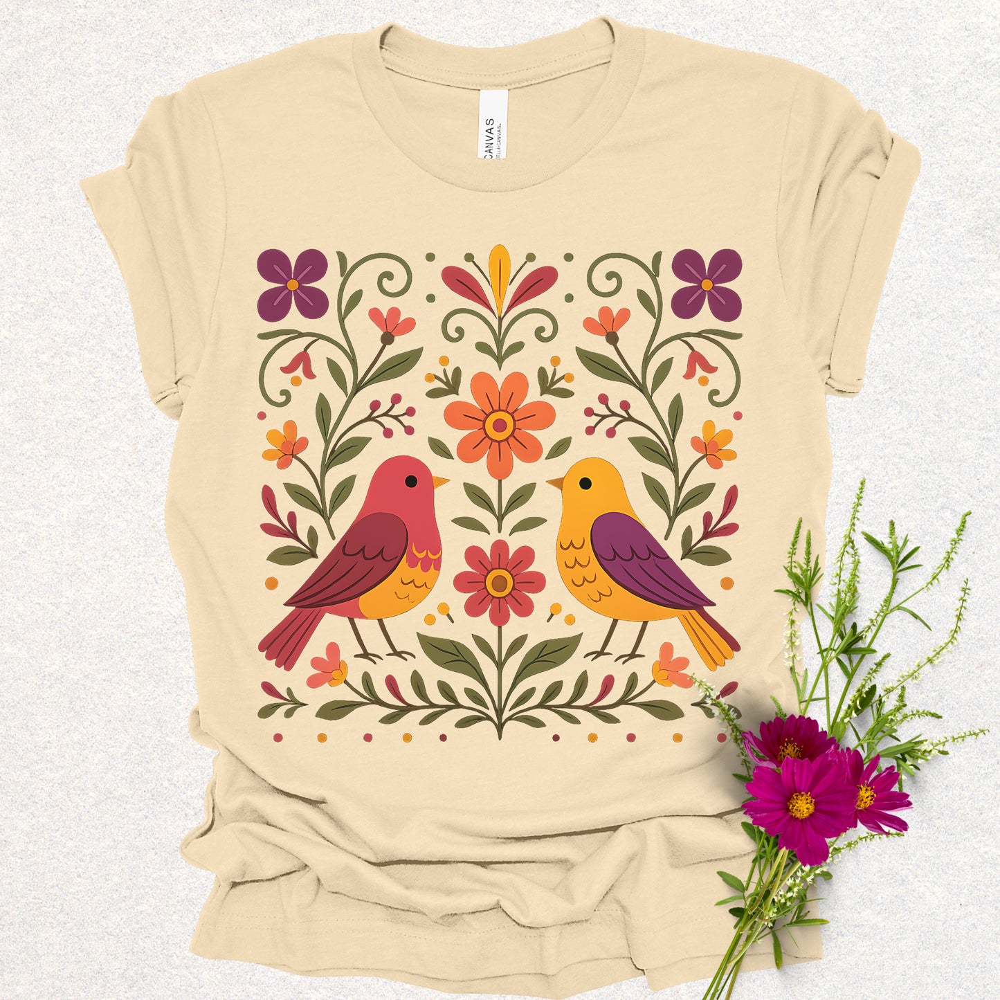 Kindred Wings Floral Birds Tee