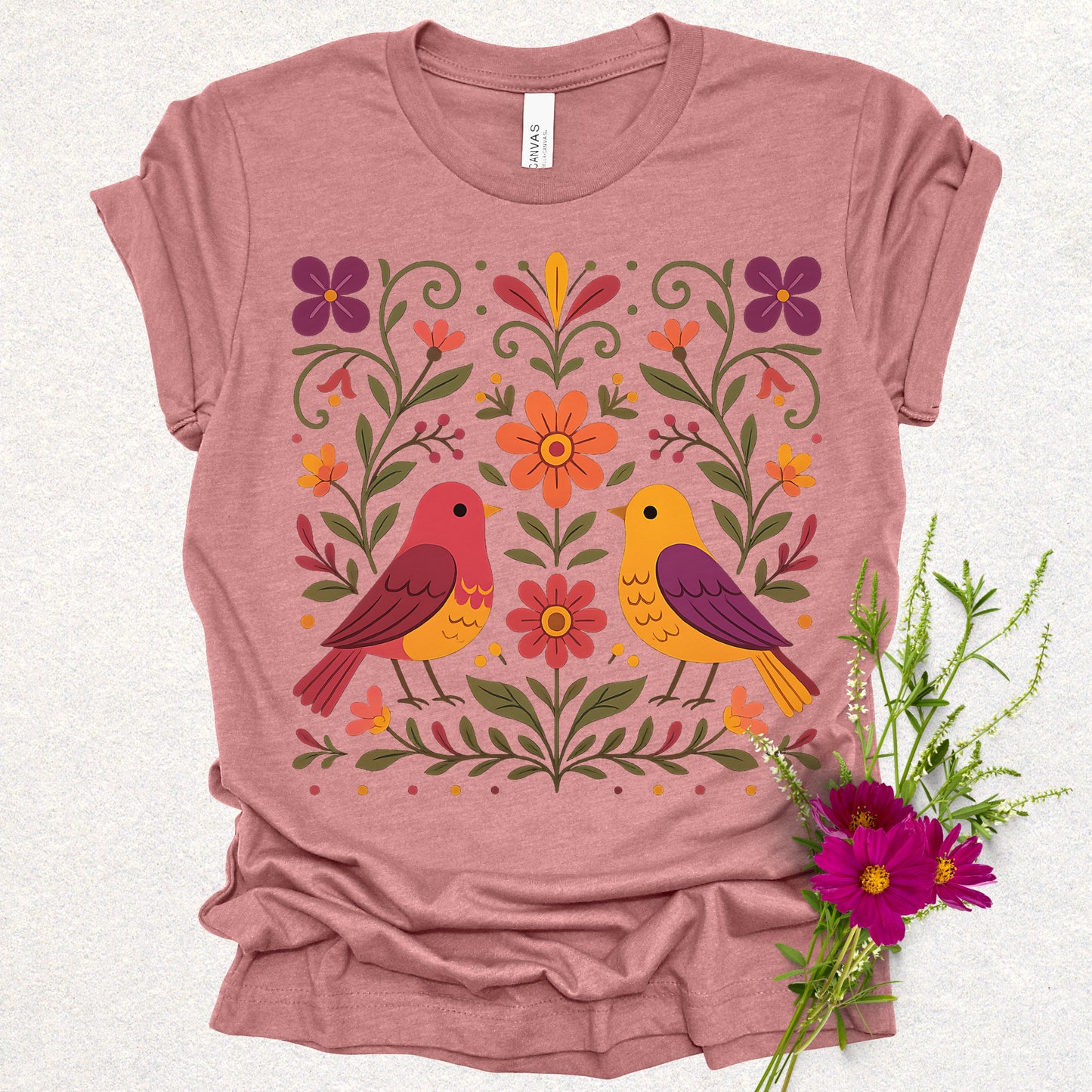 Kindred Wings Floral Birds Tee