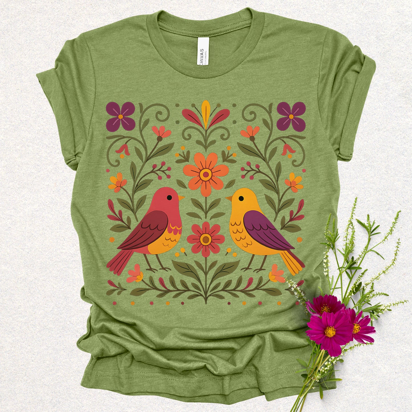 Kindred Wings Floral Birds Tee