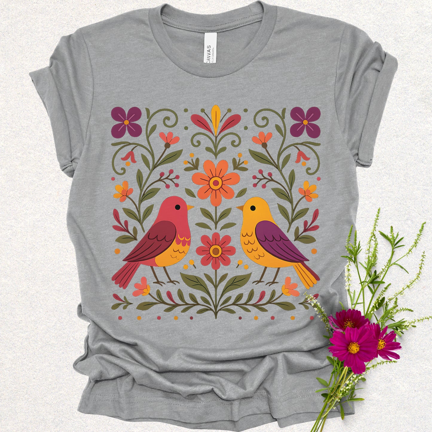 Kindred Wings Floral Birds Tee