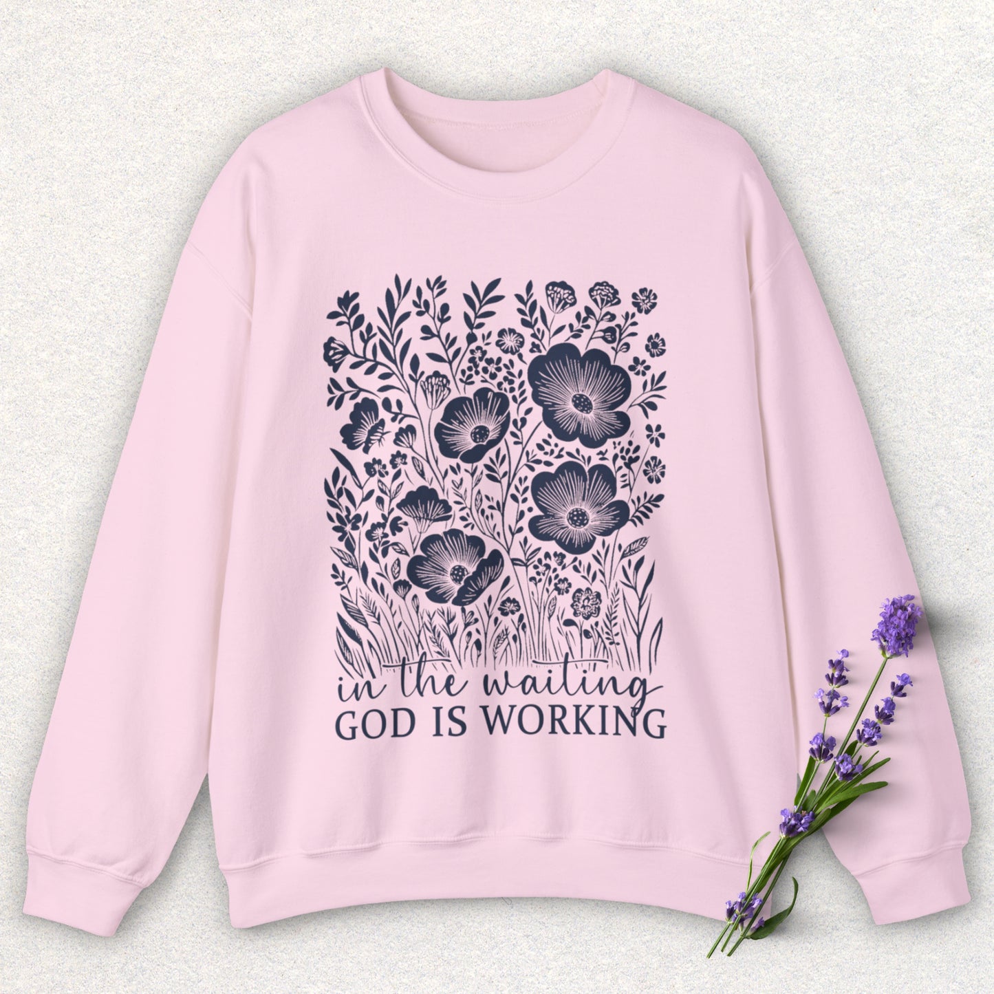 God is Working Floral Sweatshirt