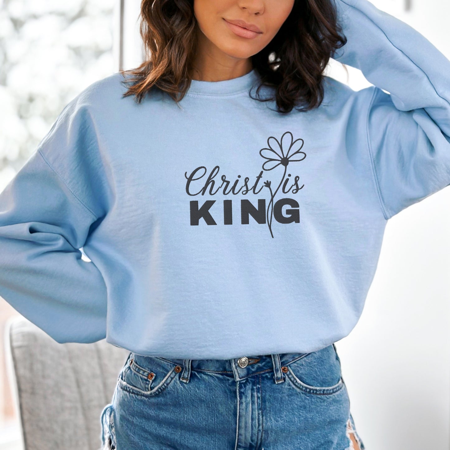 Embroidered Christ is King Sweatshirt