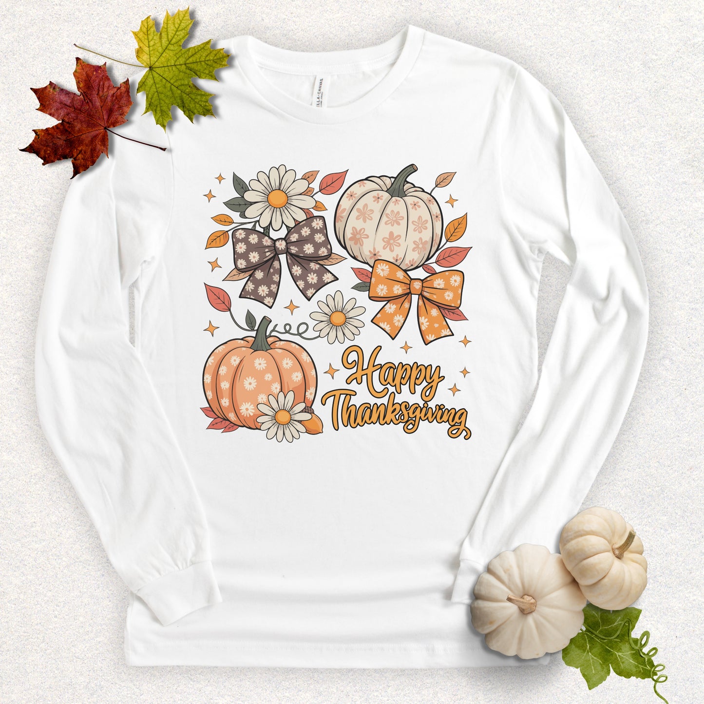 Happy Thanksgiving Pumpkin Long Sleeve Tee