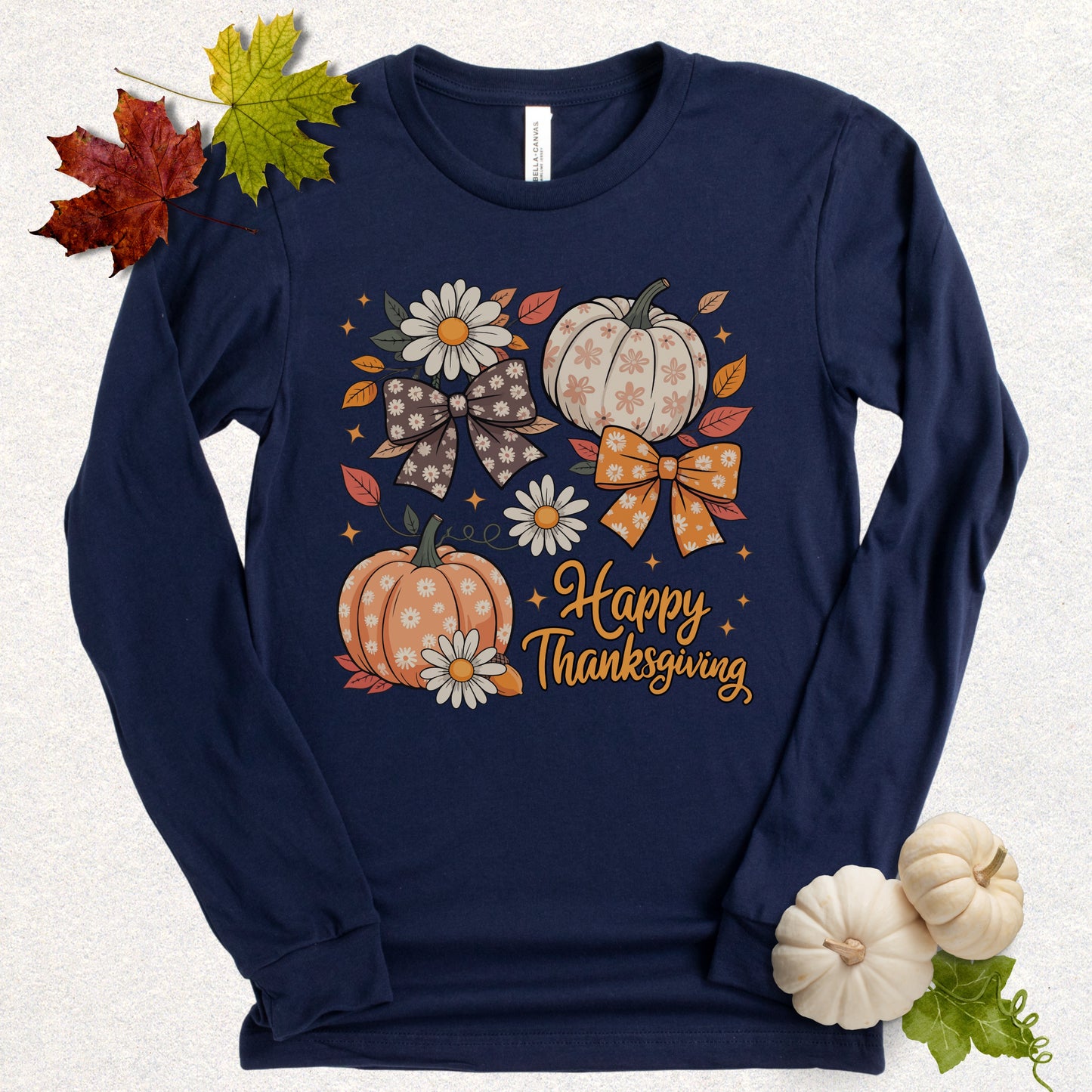 Happy Thanksgiving Pumpkin Long Sleeve Tee