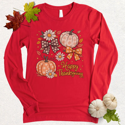 Happy Thanksgiving Pumpkin Long Sleeve Tee