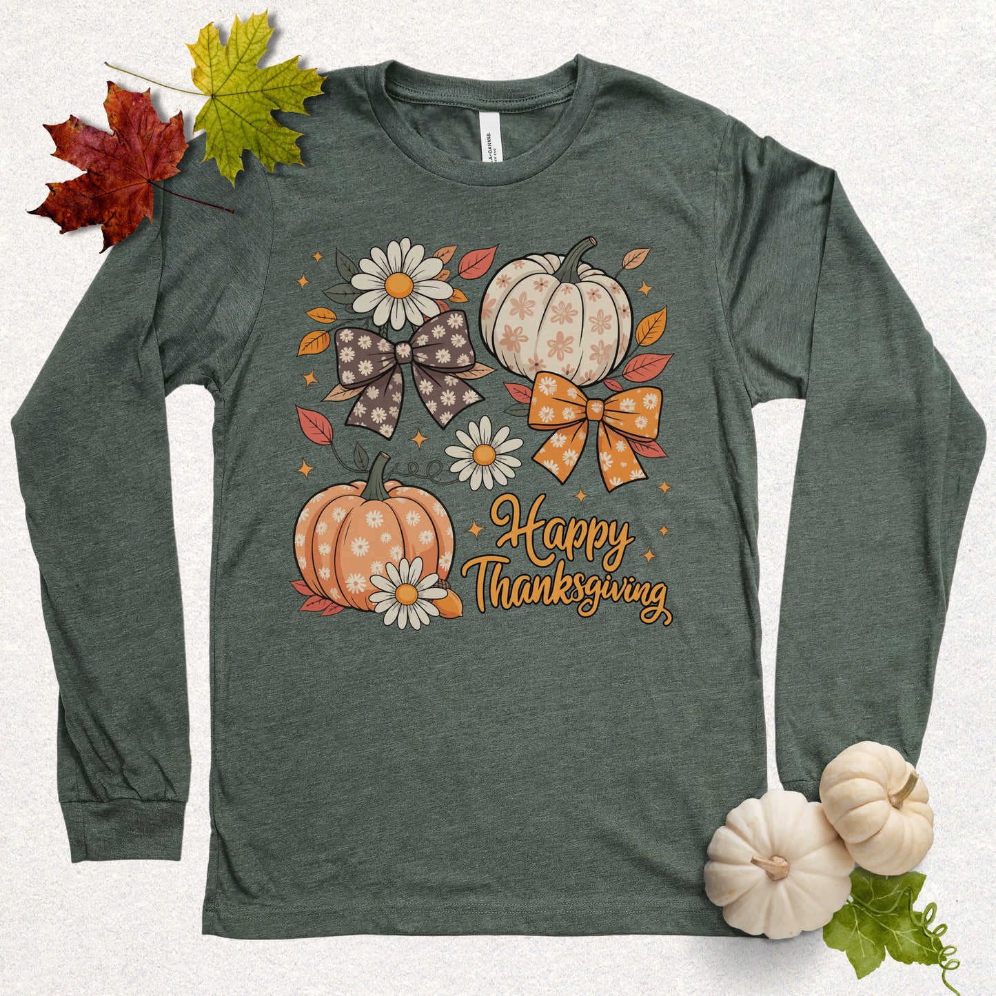 Happy Thanksgiving Pumpkin Long Sleeve Tee