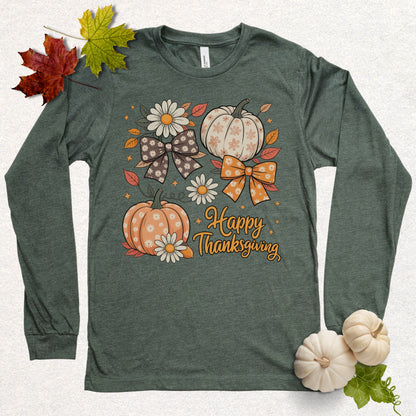 Happy Thanksgiving Pumpkin Long Sleeve Tee