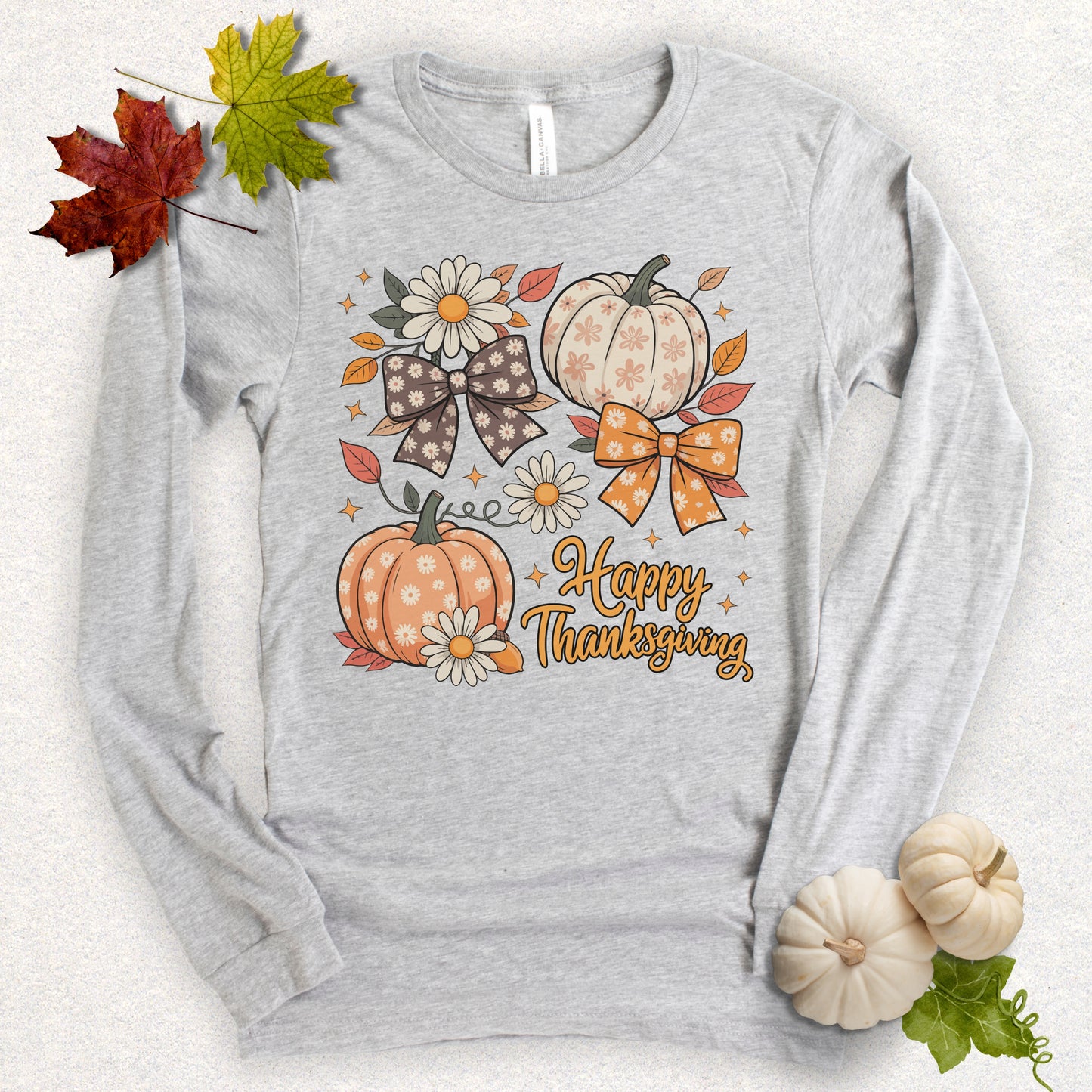 Happy Thanksgiving Pumpkin Long Sleeve Tee