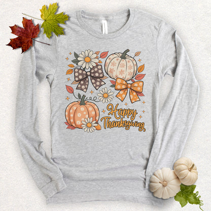 Happy Thanksgiving Pumpkin Long Sleeve Tee