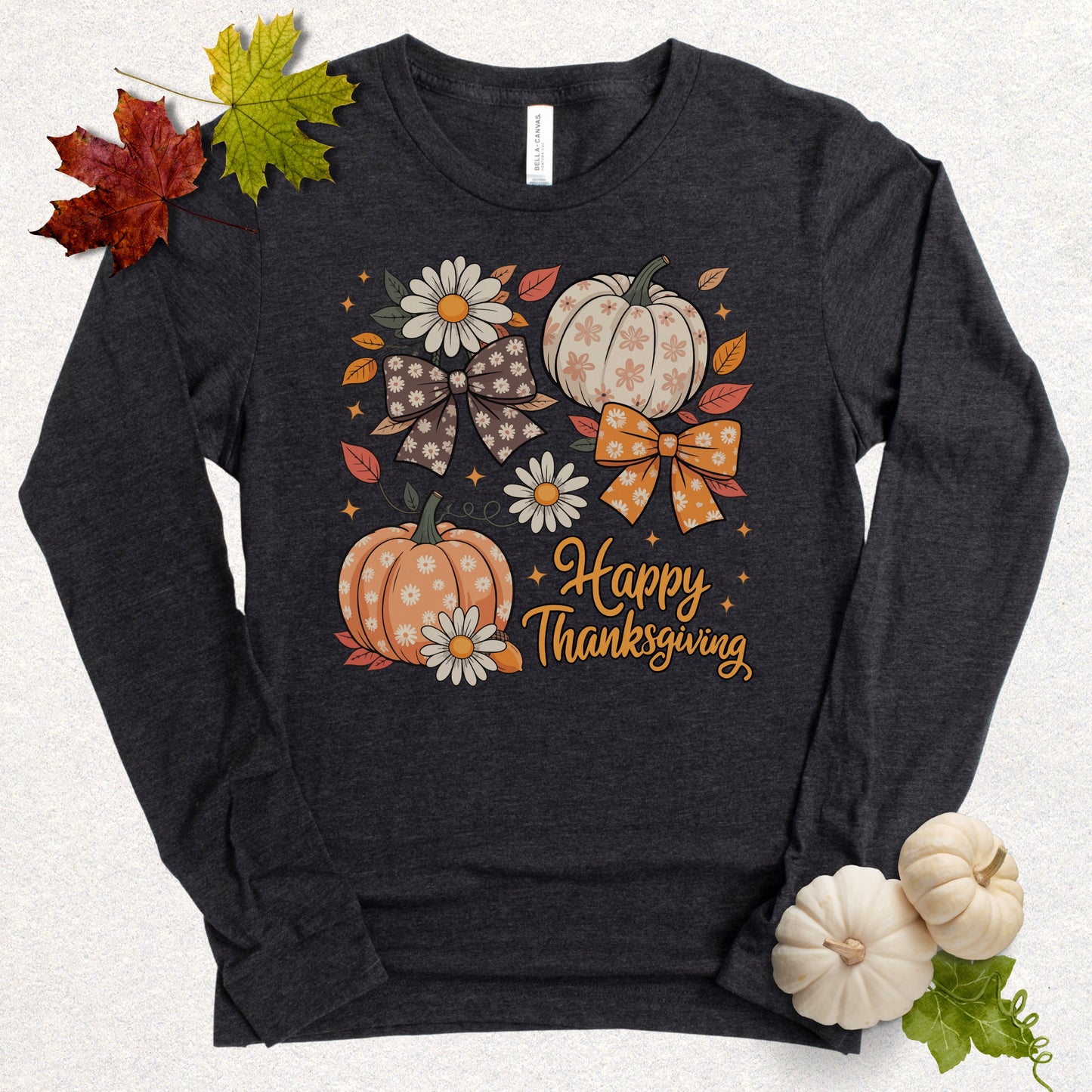 Happy Thanksgiving Pumpkin Long Sleeve Tee