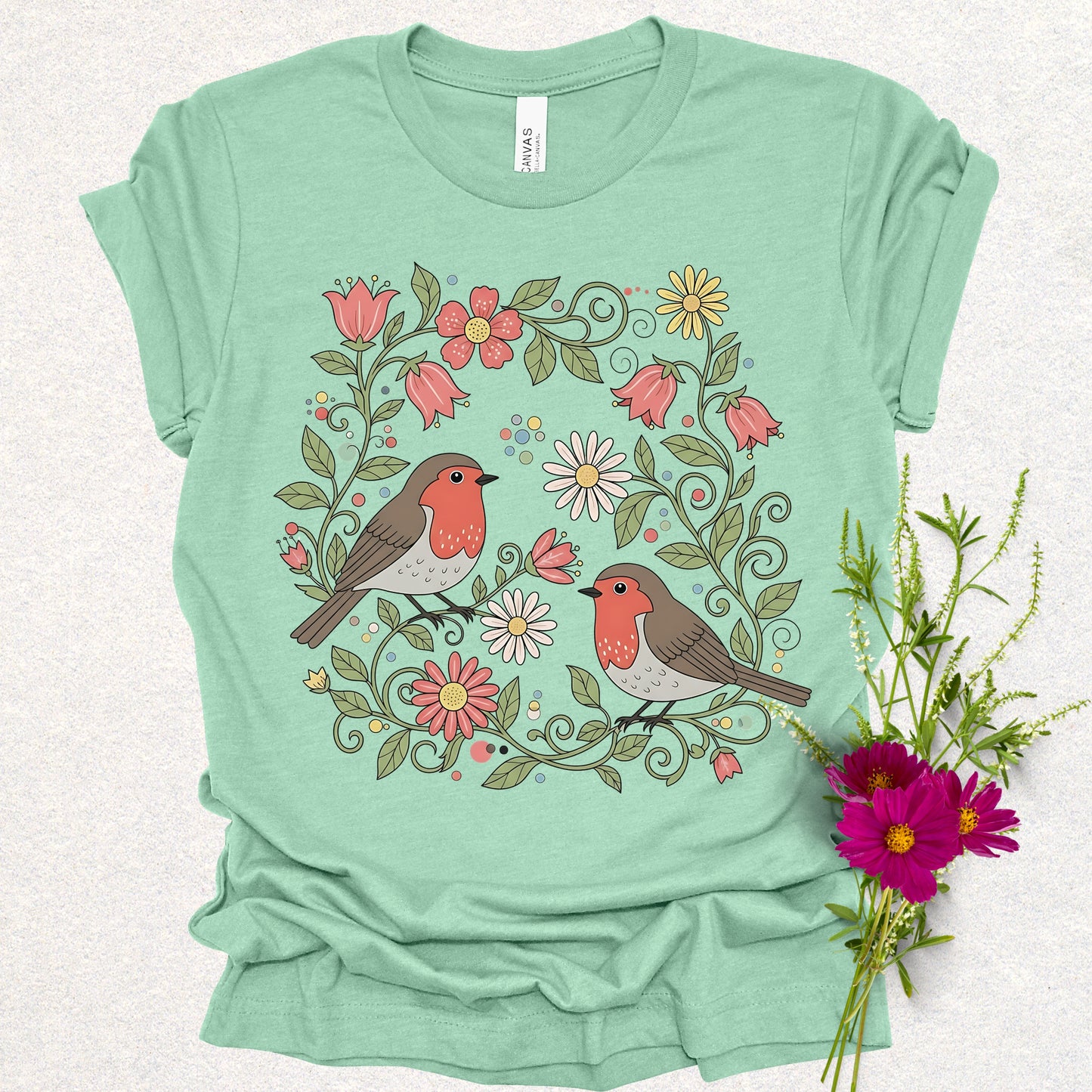 Blooming with Robins Tee