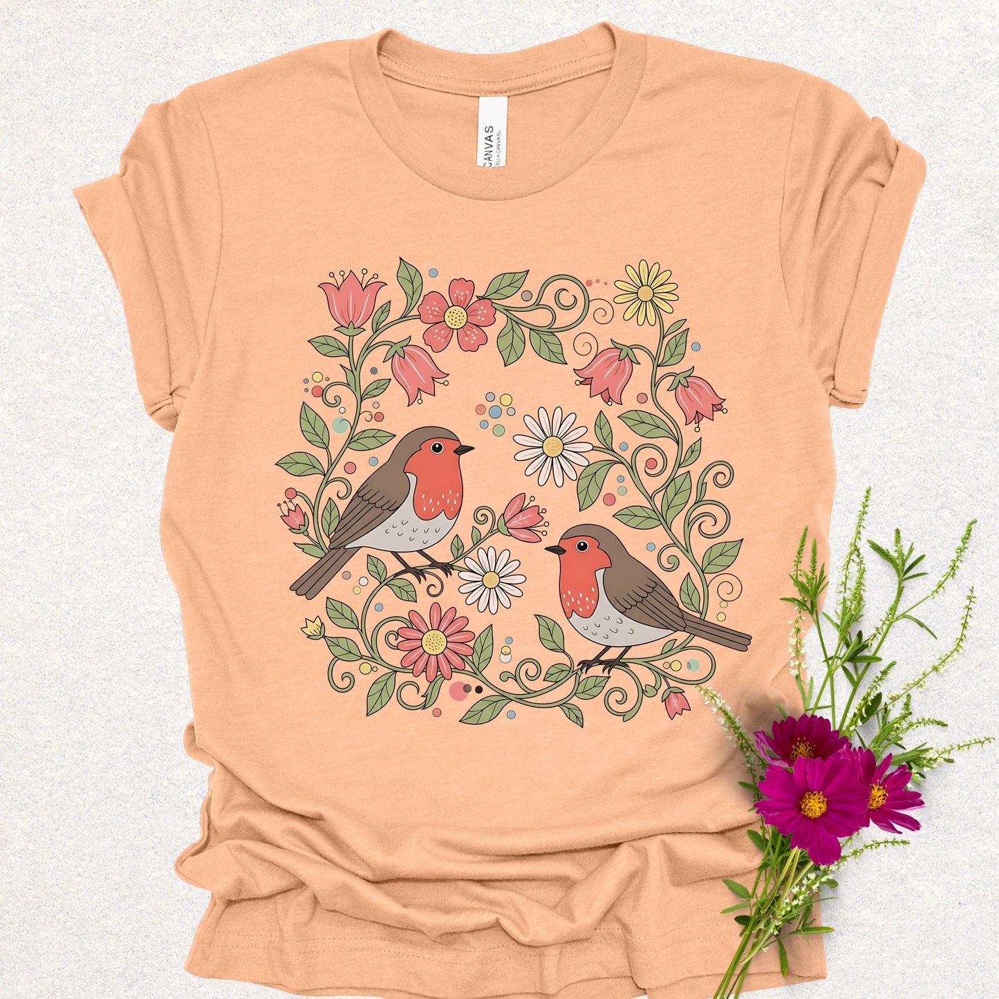 Blooming with Robins Tee