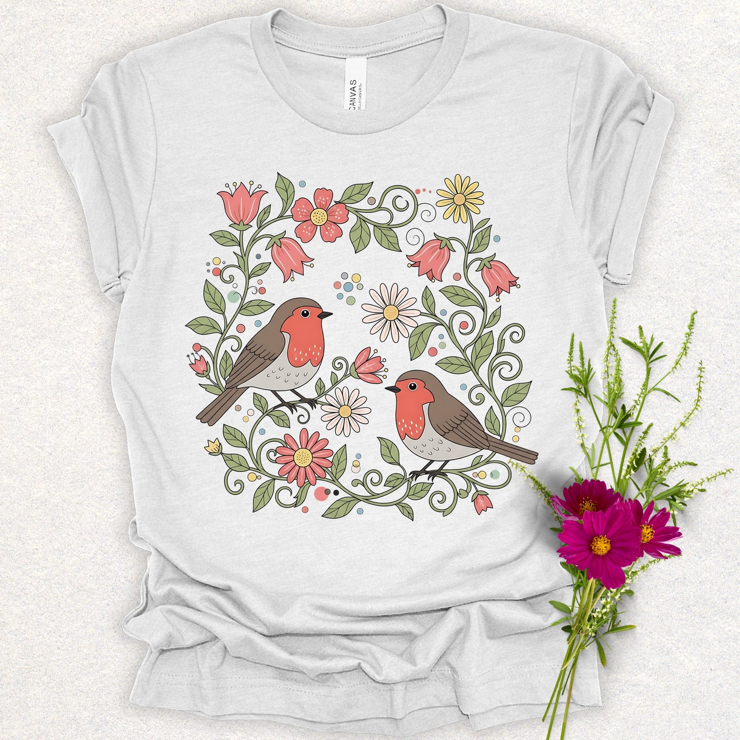 Blooming with Robins Tee