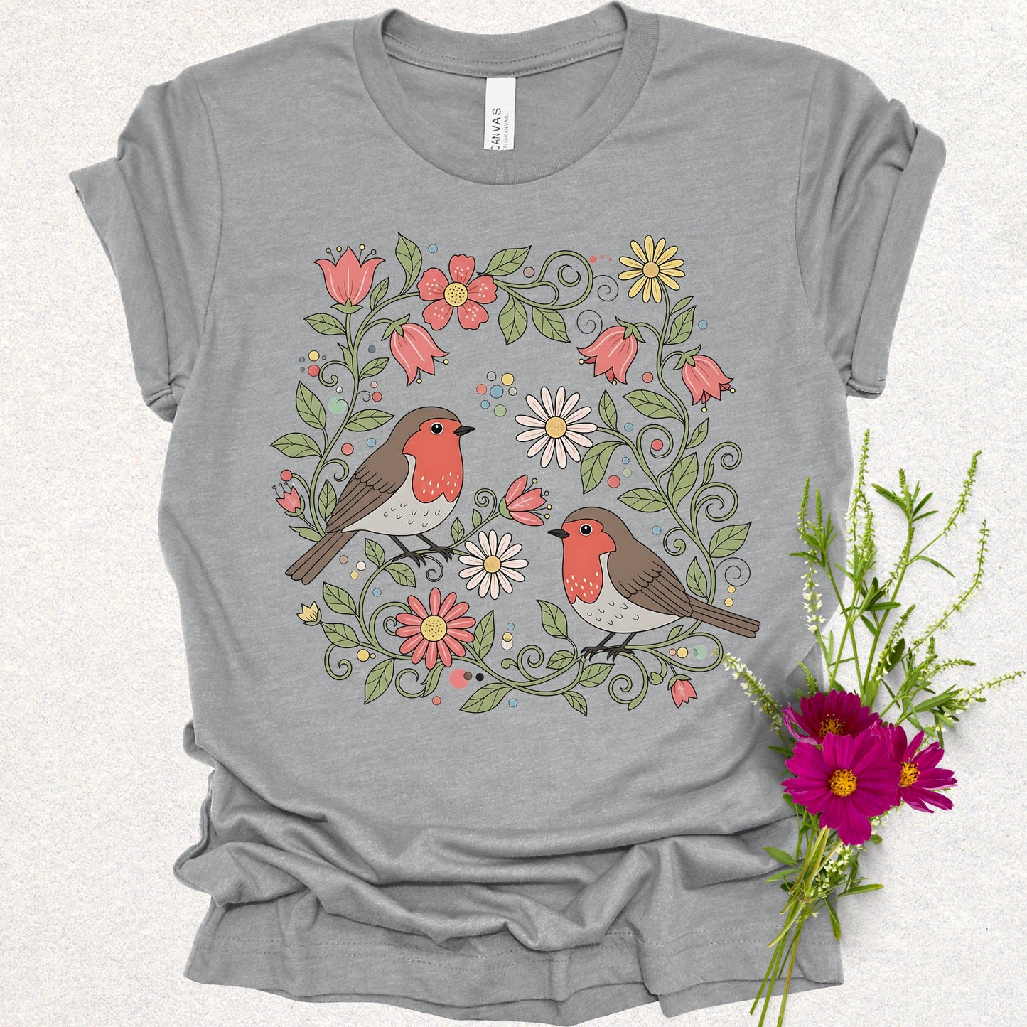 Blooming with Robins Tee