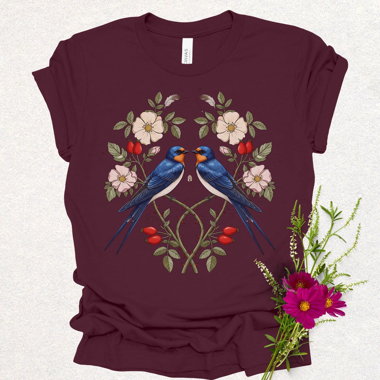 Songbird Series - Swallows in Bloom Tee