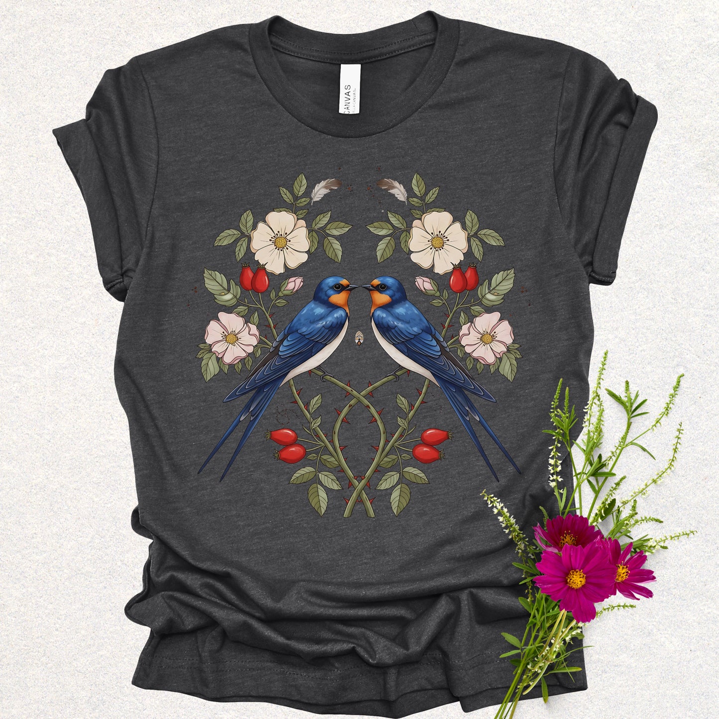 Songbird Series - Swallows in Bloom Tee