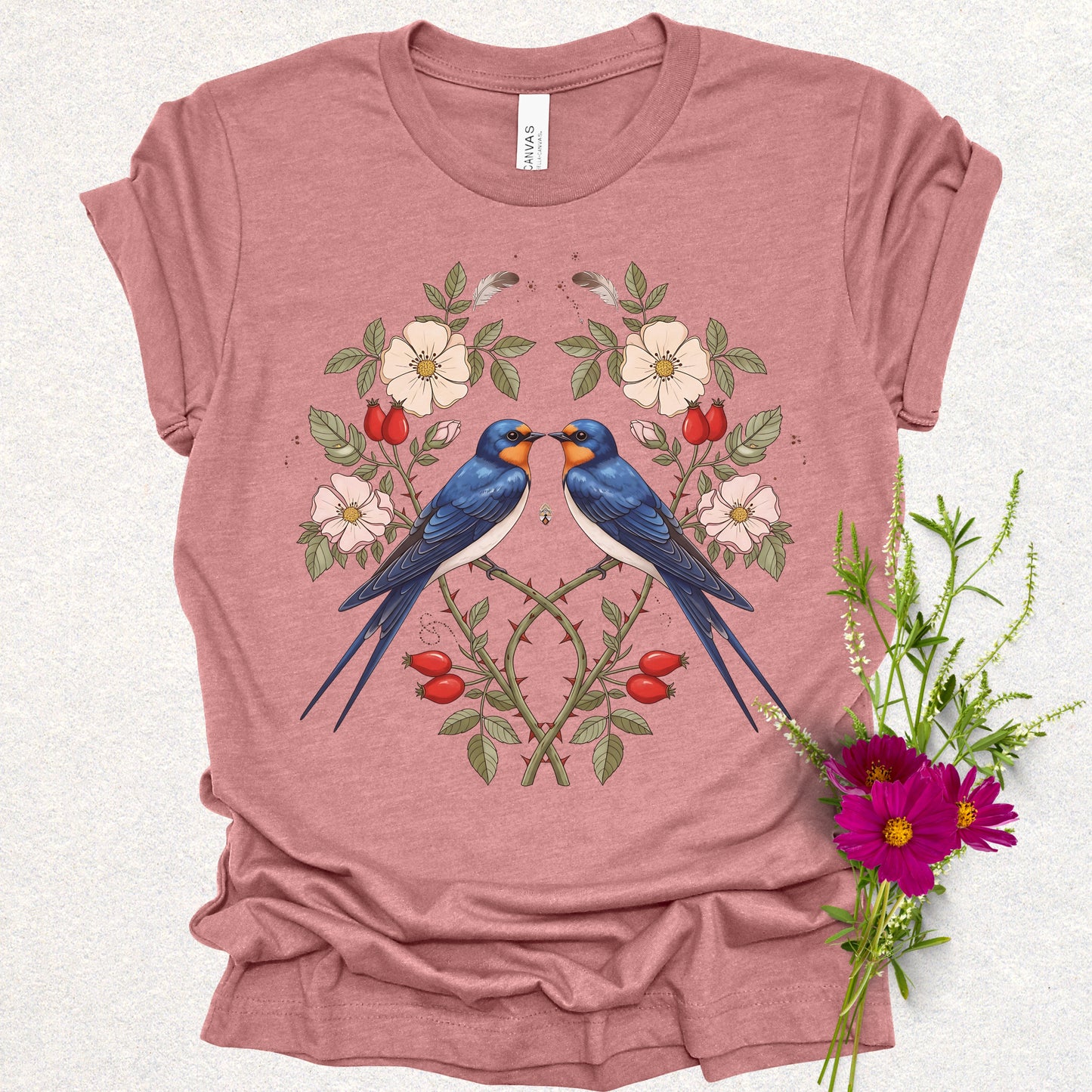 Songbird Series - Swallows in Bloom Tee