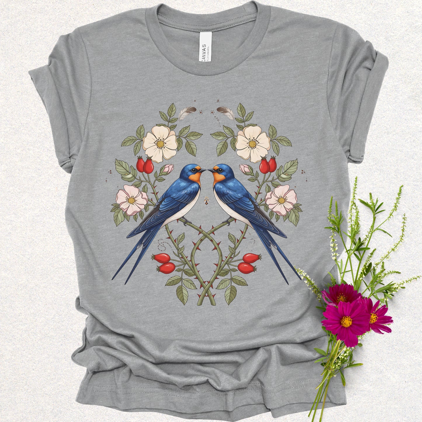 Songbird Series - Swallows in Bloom Tee