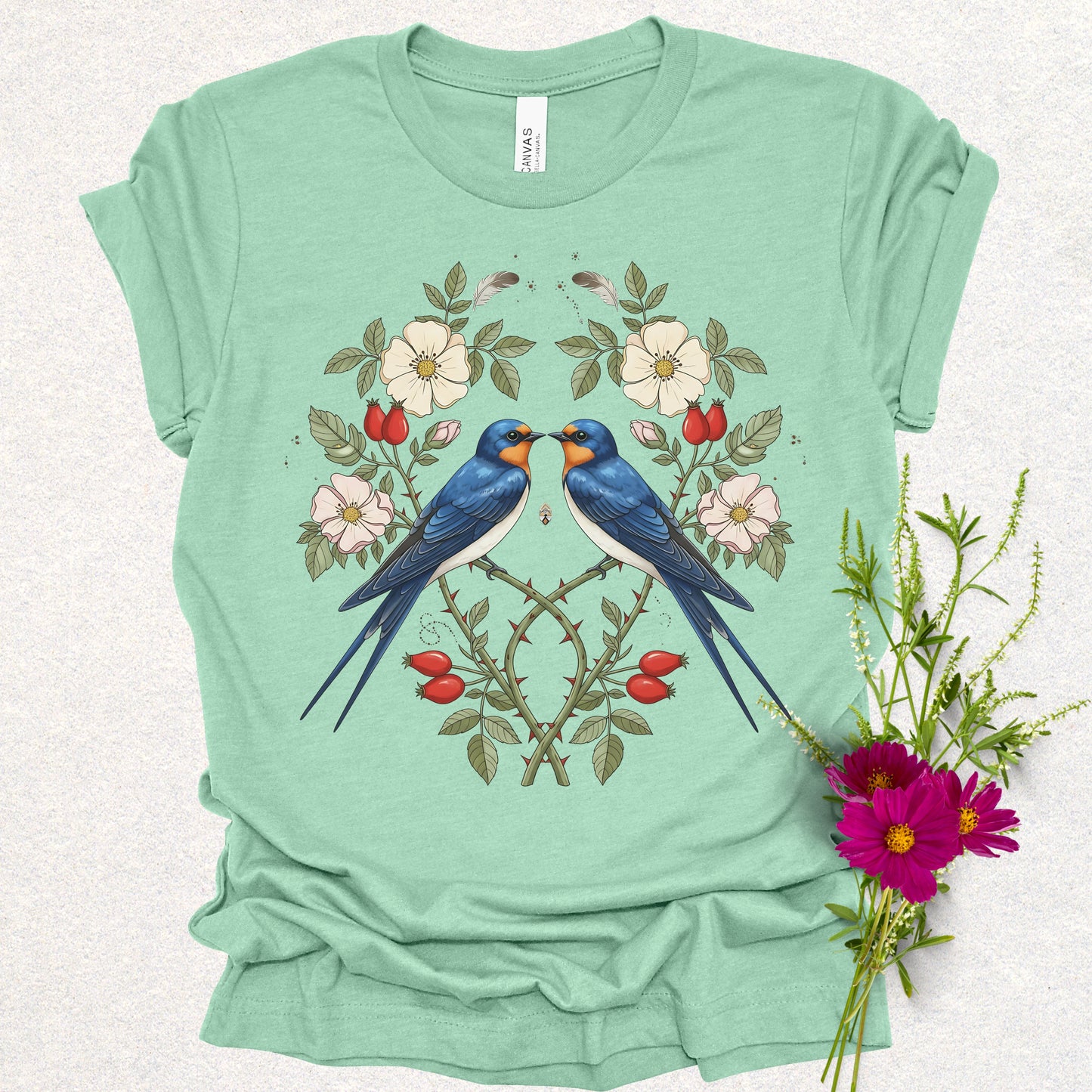 Songbird Series - Swallows in Bloom Tee
