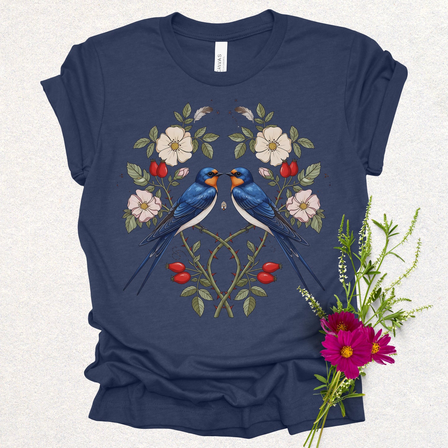 Songbird Series - Swallows in Bloom Tee